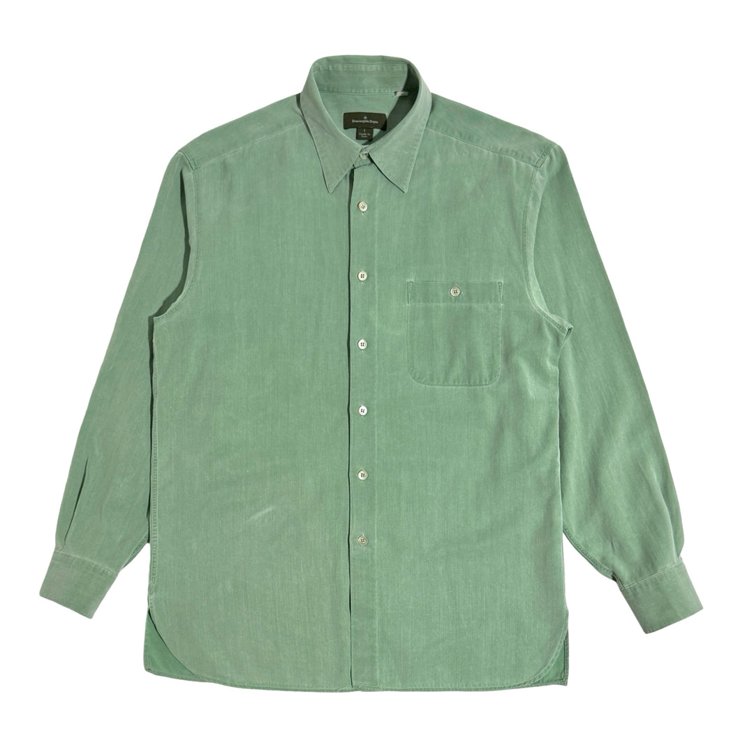 1990’S ERMENEGILDO ZEGNA MADE IN ITALY SUPER SOFT COTTON L/S B.D. SHIRT LARGE