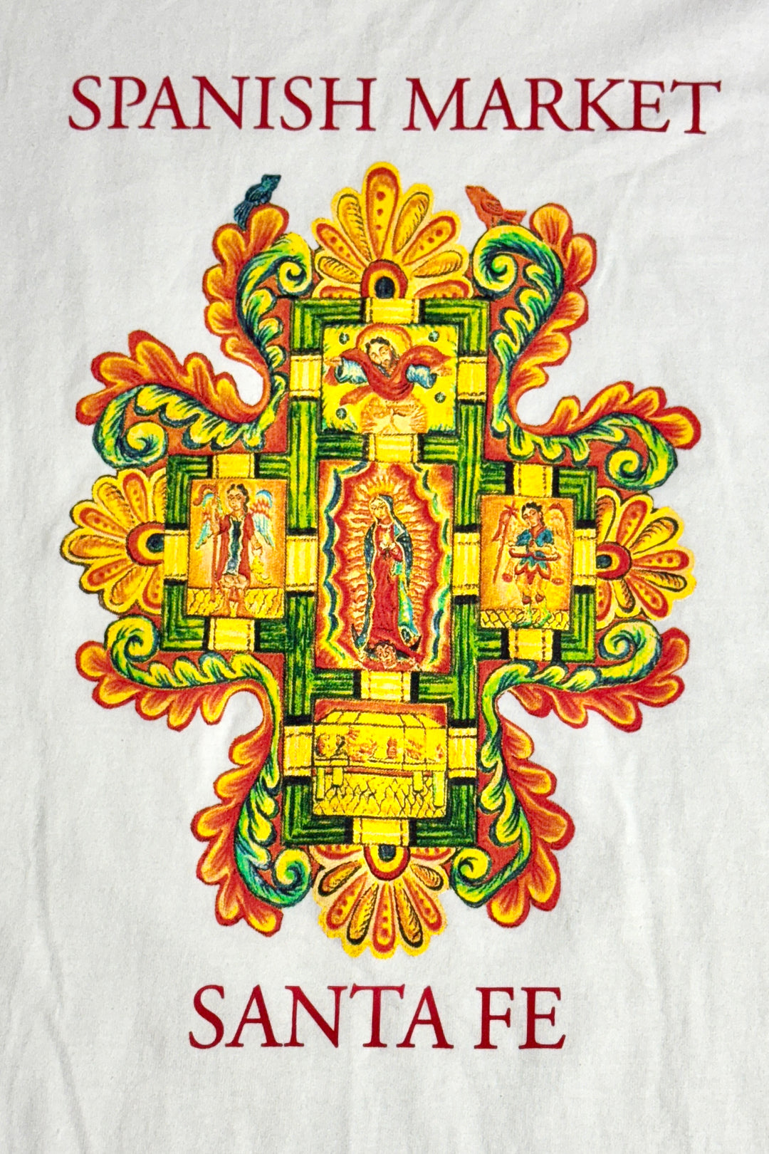 1990’S DEADSTOCK SPANISH MARKET FOLK ART GUADALUPE S/S T-SHIRT MEDIUM