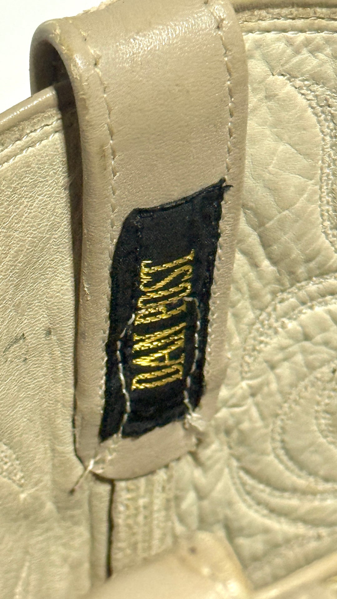 1980’S DAN POST MADE IN USA TAN PYTHON LEATHER SNAKESKIN COWBOY BOOTS 9.5