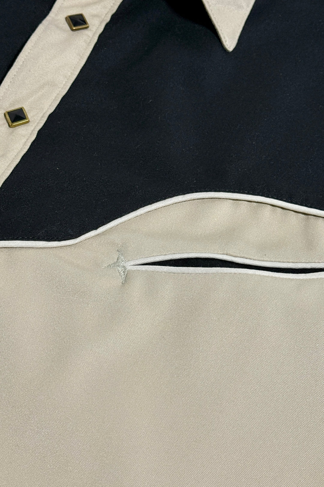 1990’S ROCKMOUNT RANCH WEAR MADE IN USA UNIVERSAL STUDIOS WARDROBE WESTERN SMILE POCKET DIAMOND PEARL SNAP B.D. SHIRT XXL