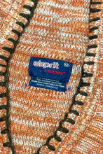 Load image into Gallery viewer, 1970’S CAMPUS MADE IN USA CROPPED MARLED ORANGE CONTRAST KNIT HOODED SWEATER SMALL
