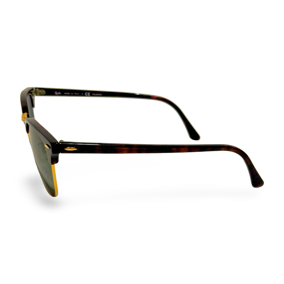 2000’S RAY BAN MADE IN ITALY TORTOISE / GOLD FRAME CLUBMASTER SUNGLASSES