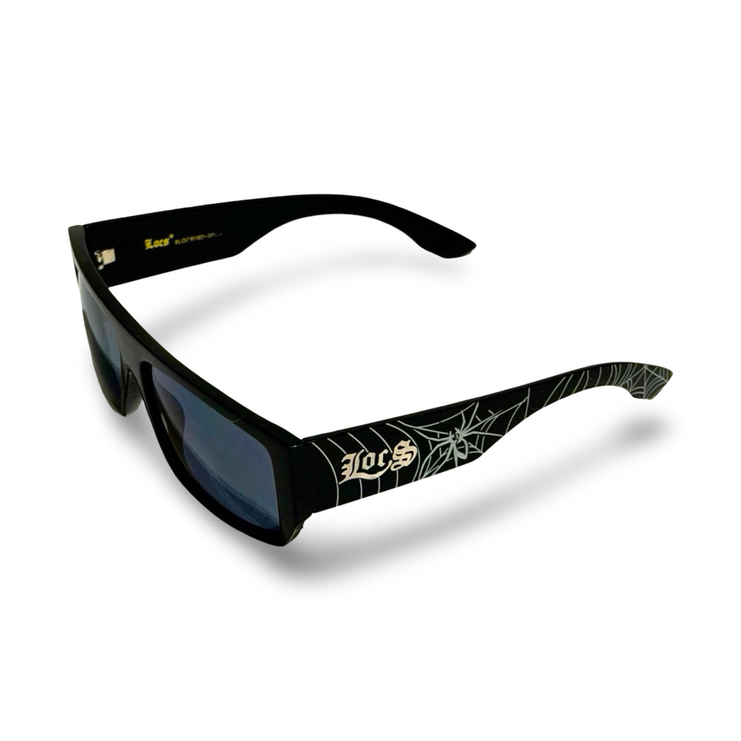 2000’S LOCS THICK BLACK ACETATE WRAPAROUND FRAME WITH BLACK LENSE SUNGLASSES
