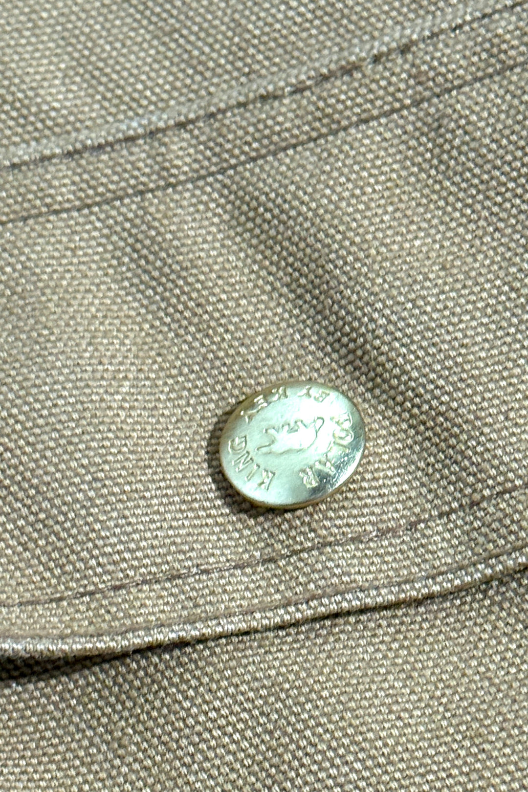 1990’S DEADSTOCK POLAR KING BY KEY MADE IN USA SUN FADED DUCK CANVAS WORKWEAR JACKET XXL