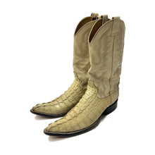 Load image into Gallery viewer, 1980’S BOSS BOOTS WHITE ALLIGATOR POINTED TOE COWBOY BOOTS M7.5 W8.5
