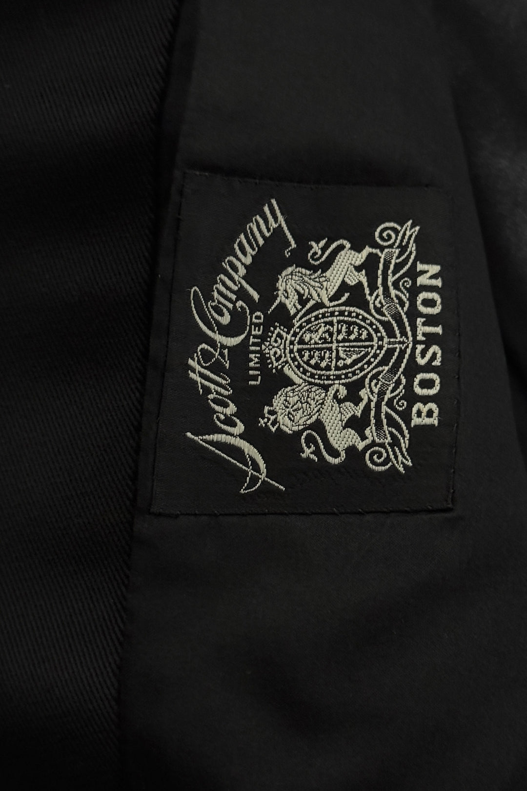 1930’S SCOTT & COMPANY BOSTON MADE IN USA BLACK GABARDINE FULL TUXEDO SUIT 40R