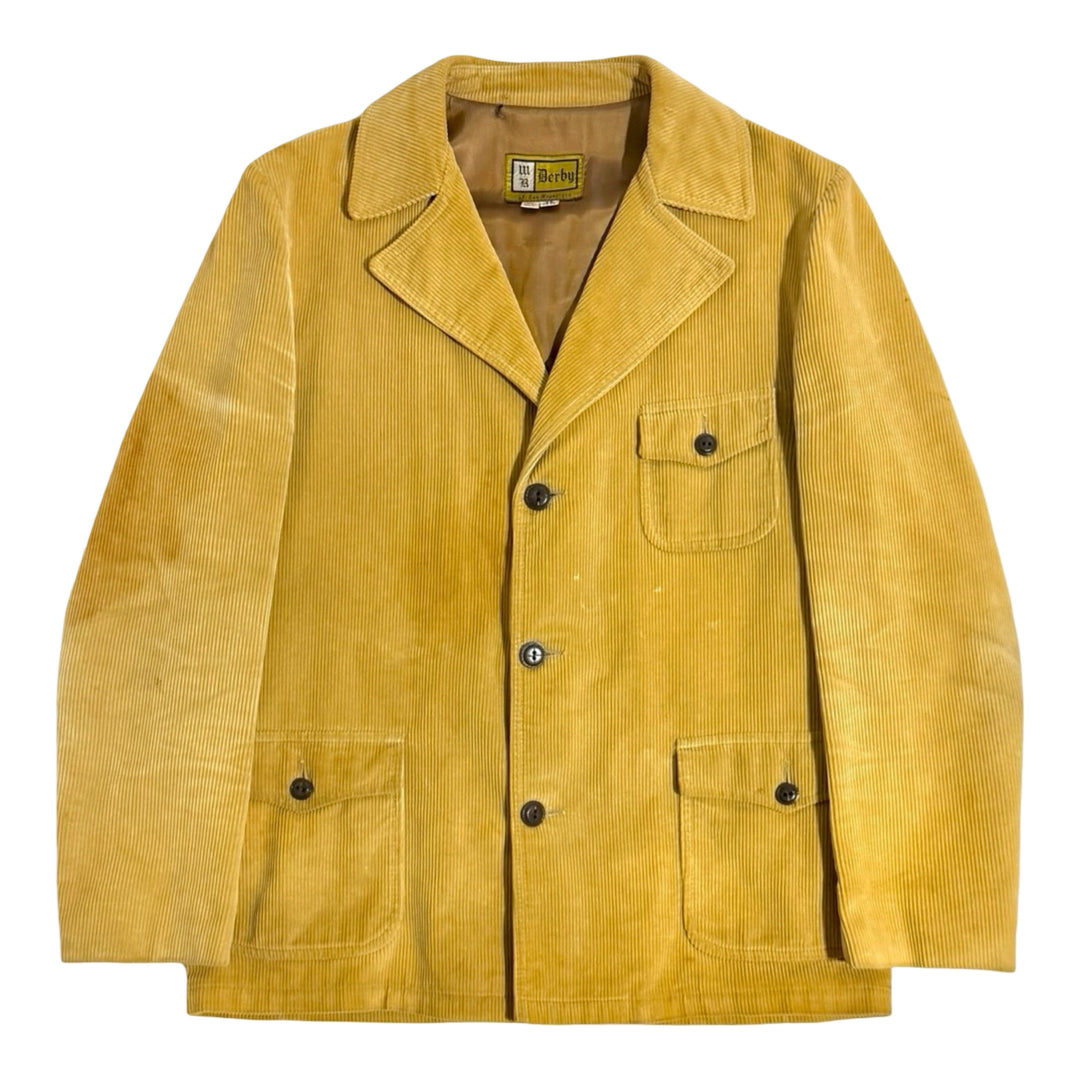 1960’S DERBY OF SAN FRANCISCO MADE IN USA THRASHED &amp; FADED CORDUROY JACKET LARGE