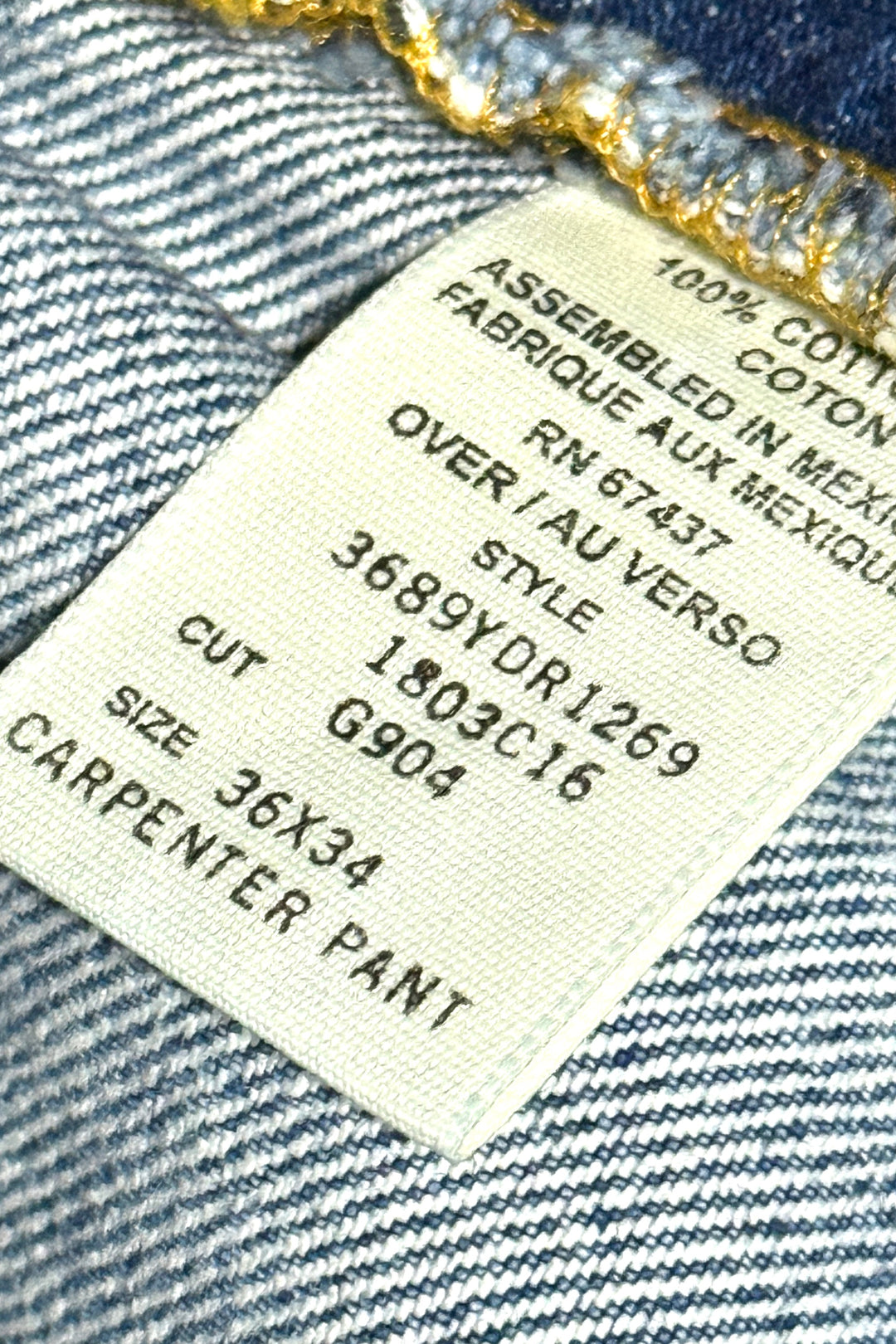 1990’S POLO JEANS RALPH LAUREN BAGGY CARPENTER DENIM JEANS 36 X 34