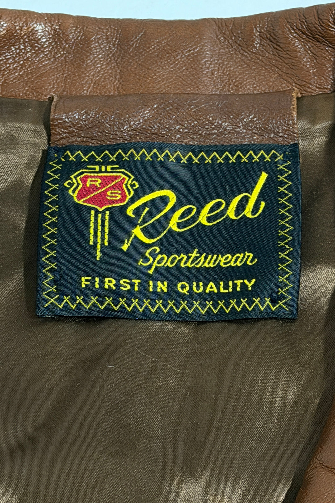 1960’S REED SPORTSWEAR MADE IN USA CROPPED CHOCOLATE LEATHER JACKET LARGE