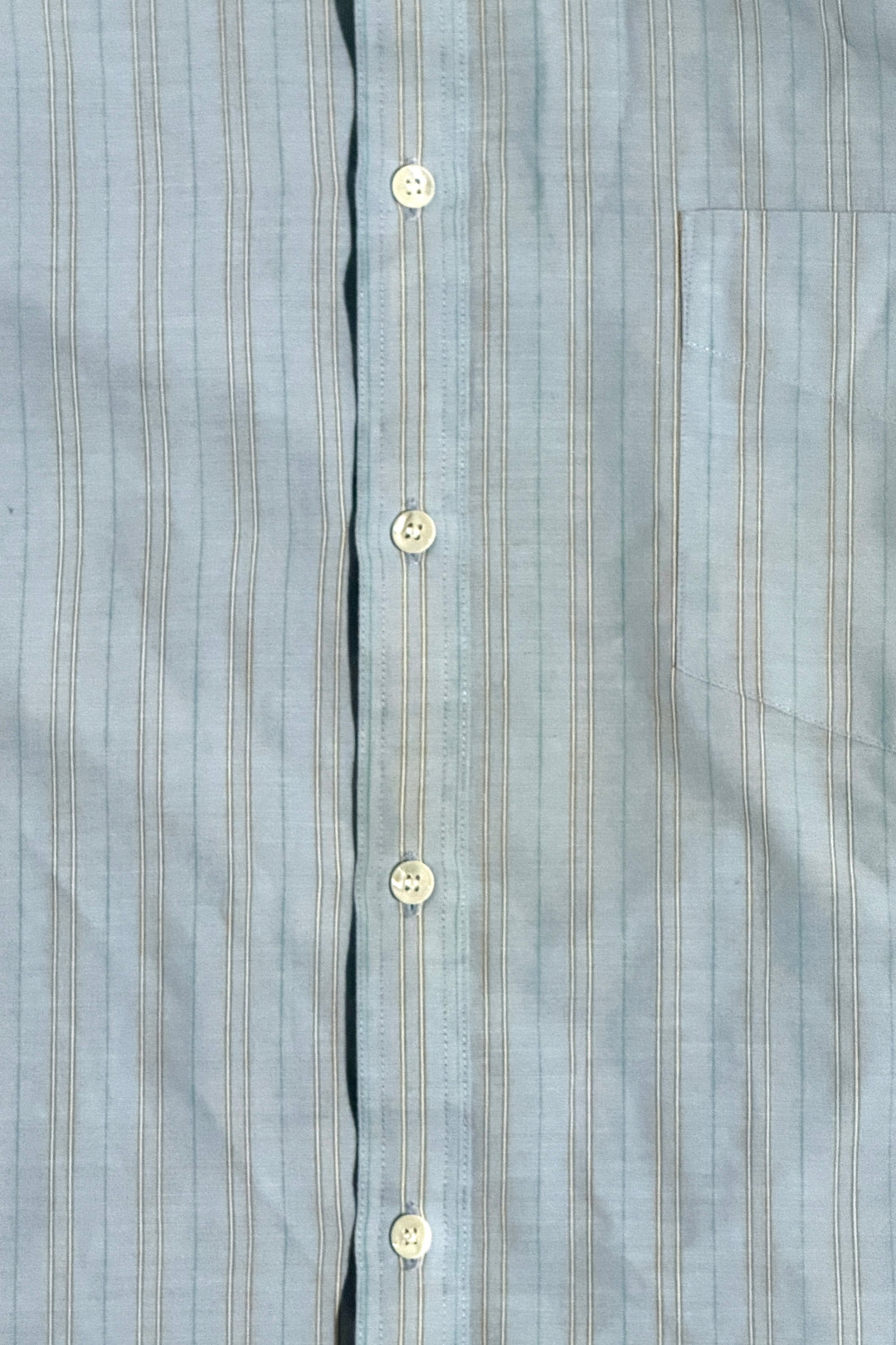 1970’S JOHN HENRY MADE IN USA BLUE STRIPED OXFORD CLOTH L/S B.D. SHIRT SMALL