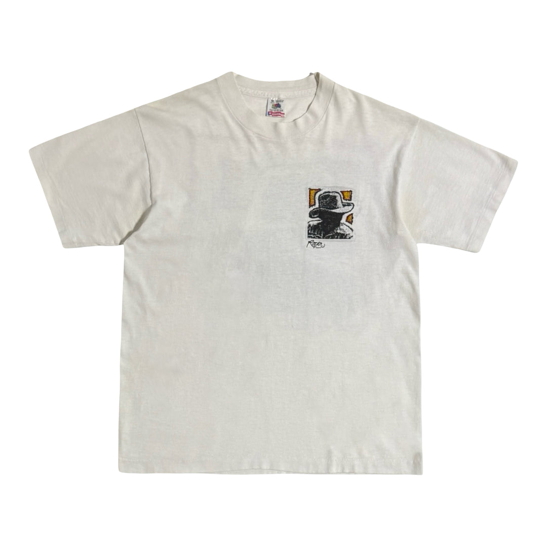 1990’S ROPER WESTERNWEAR MADE IN USA “STUSSY COWBOY” SINGLE STITCH S/S T-SHIRT MEDIUM