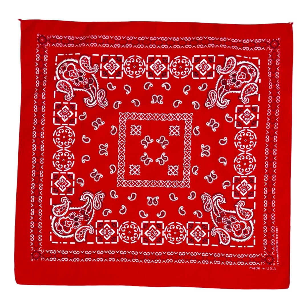 1960’S BROOKLYN HANDKERCHIEF CO. MADE IN USA SELVEDGE PAISLEY BANDANA