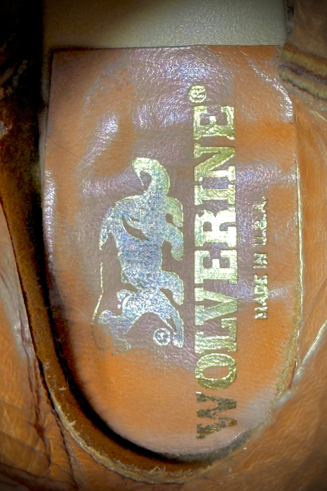 1970’S DEADSTOCK WOLVERINE MADE IN USA BENCHMADE VIBRAM SOLE NATURAL LEATHER COWBOY ROPER WORK BOOTS 9.5