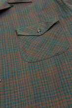 Cargar imagen en el visor de la galería, 1950’S MR. FRITZ MADE IN JAPAN PLAID WORSTED WOOL FLANNEL LOOP COLLAR L/S SHIRT LARGE
