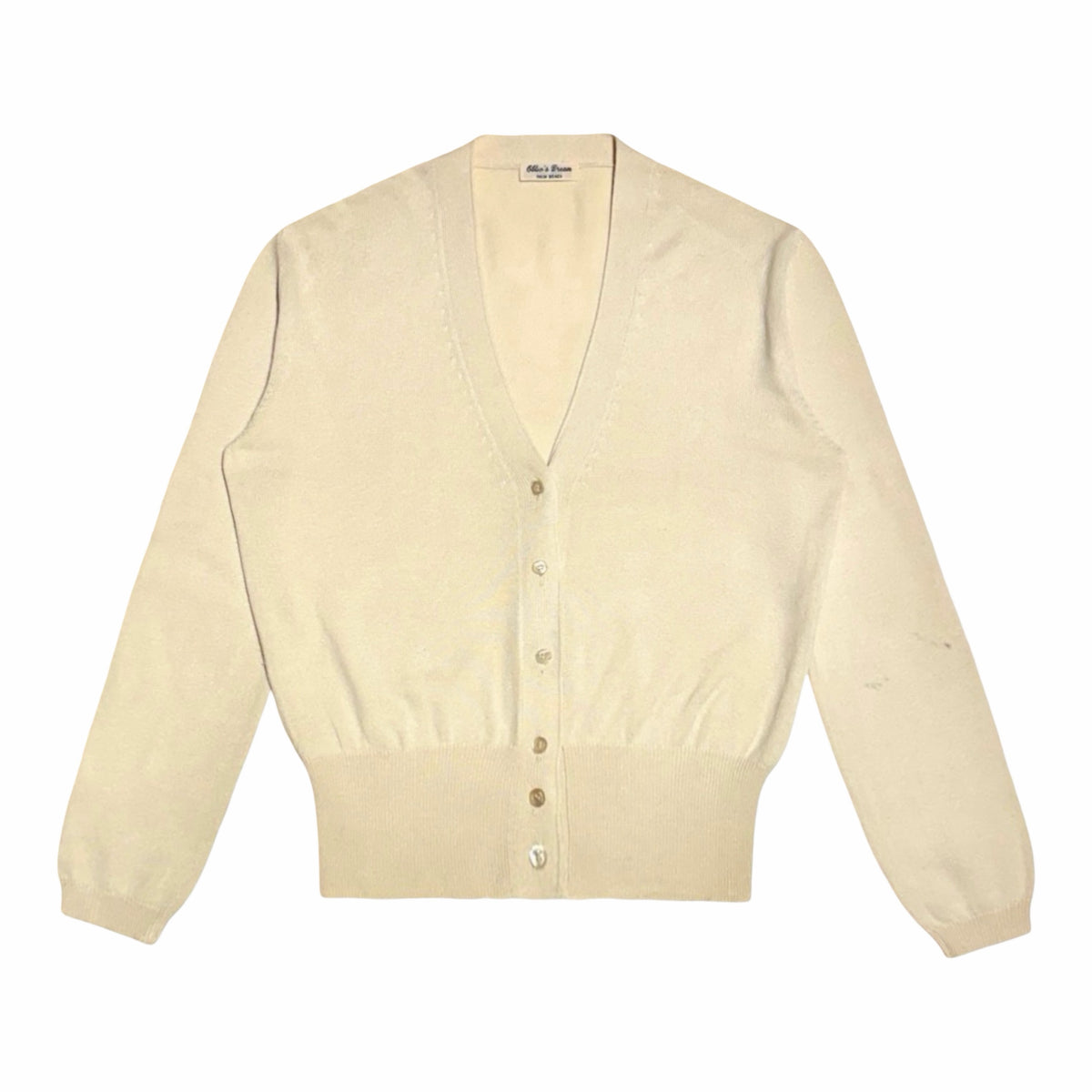 Oblio's Dream cream silk cashmere cardigan front