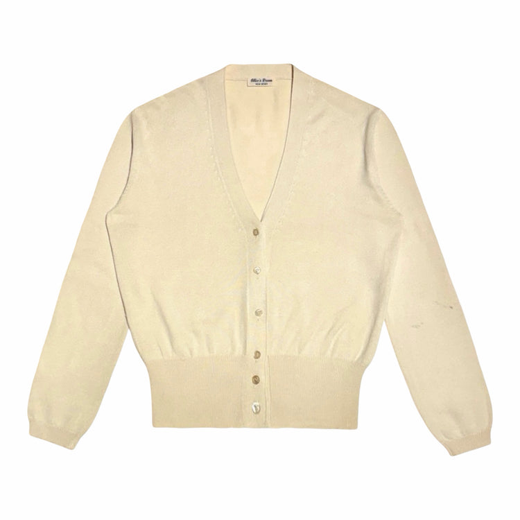 Oblio's Dream cream silk cashmere cardigan front