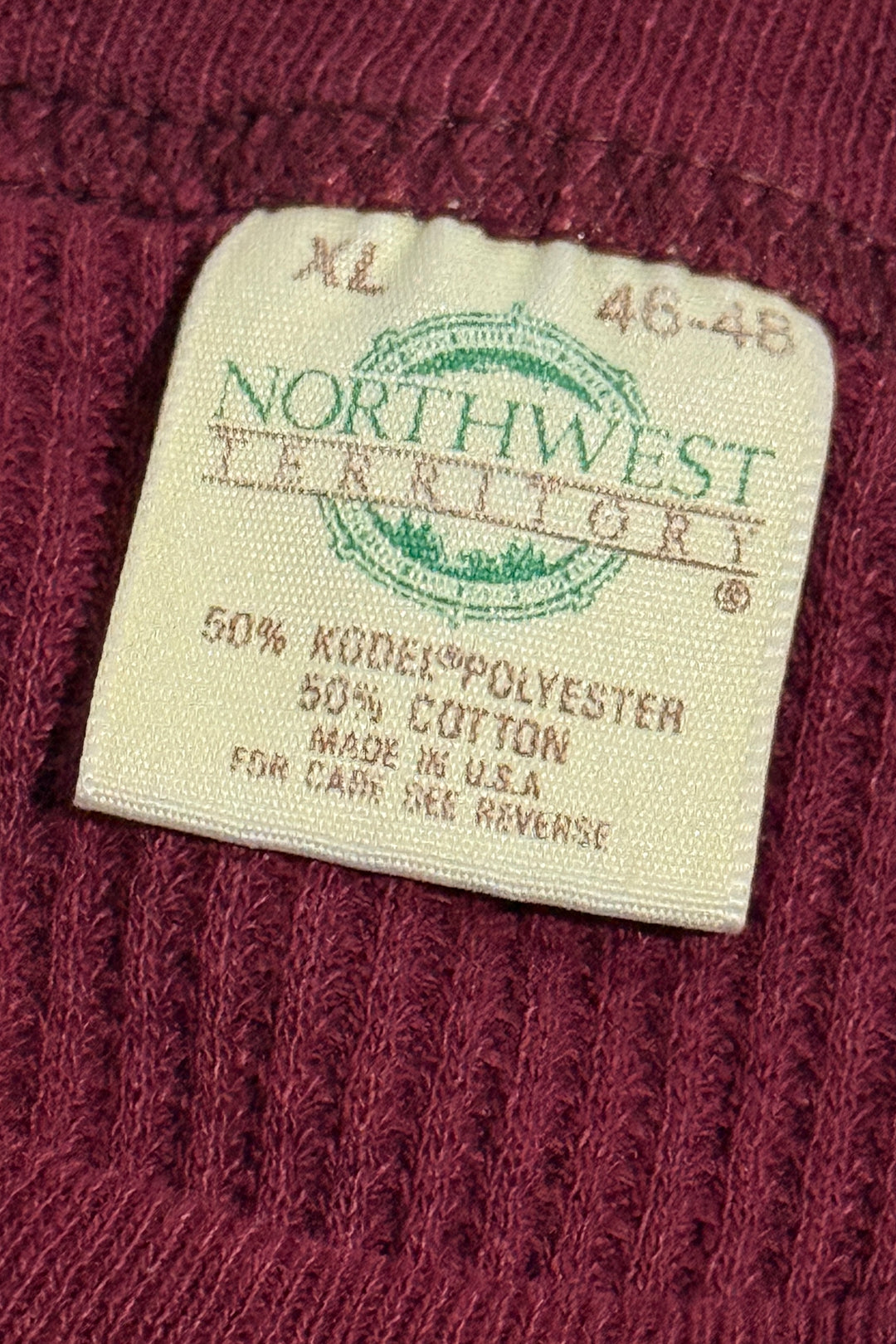 1990’S NORTHWEST TERRITORY MADE IN USA WAFFLE KNIT THERMAL L/S T-SHIRT