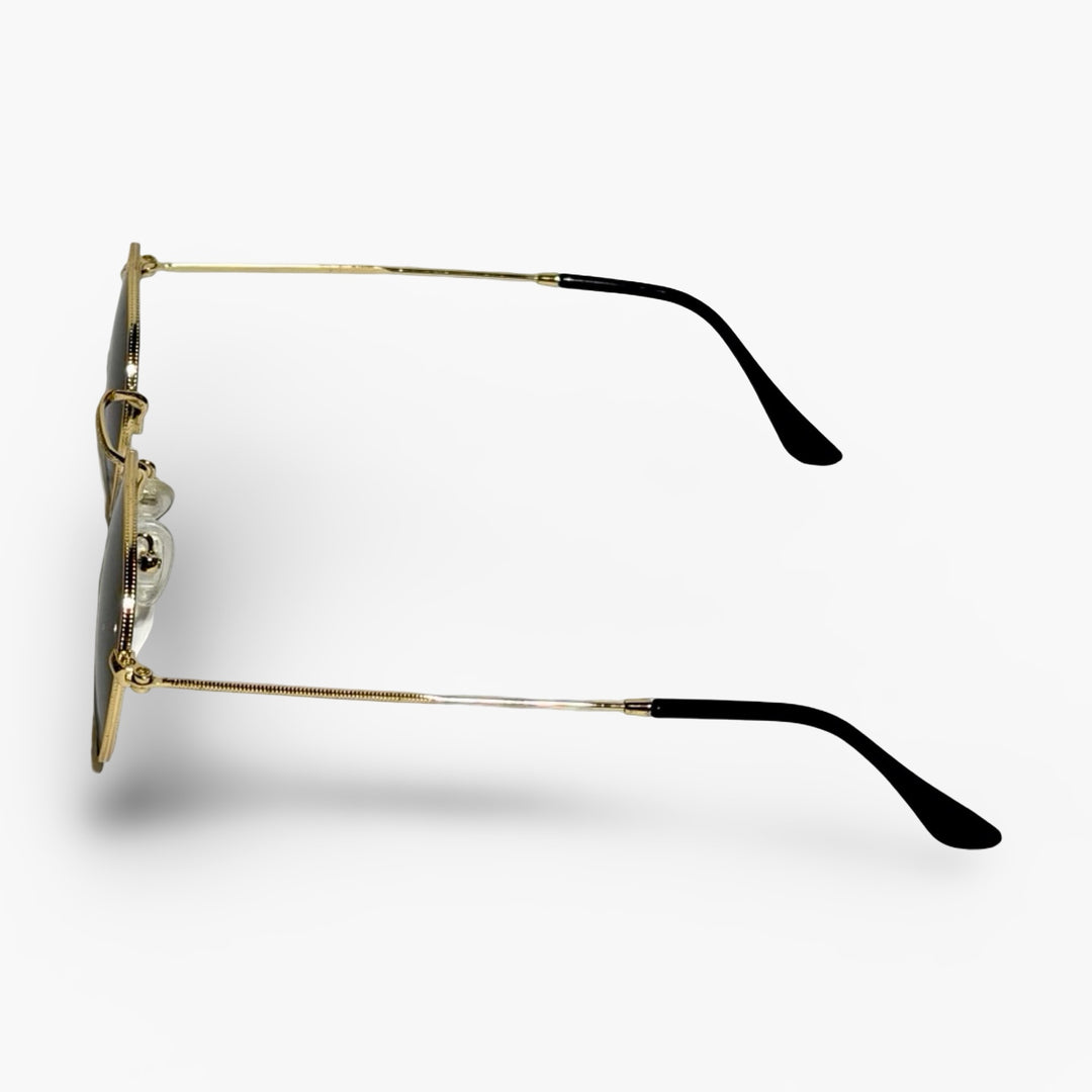 1980’S GOLD FRAME ROUND BLACK LENS SUNGLASSES