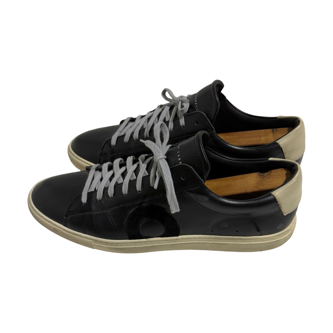 2000’S OLIVER CABELL MADE IN ITALY BLACK &amp; WHITE BUFFED LEATHER TENNIS SHOES EU46 / US 12