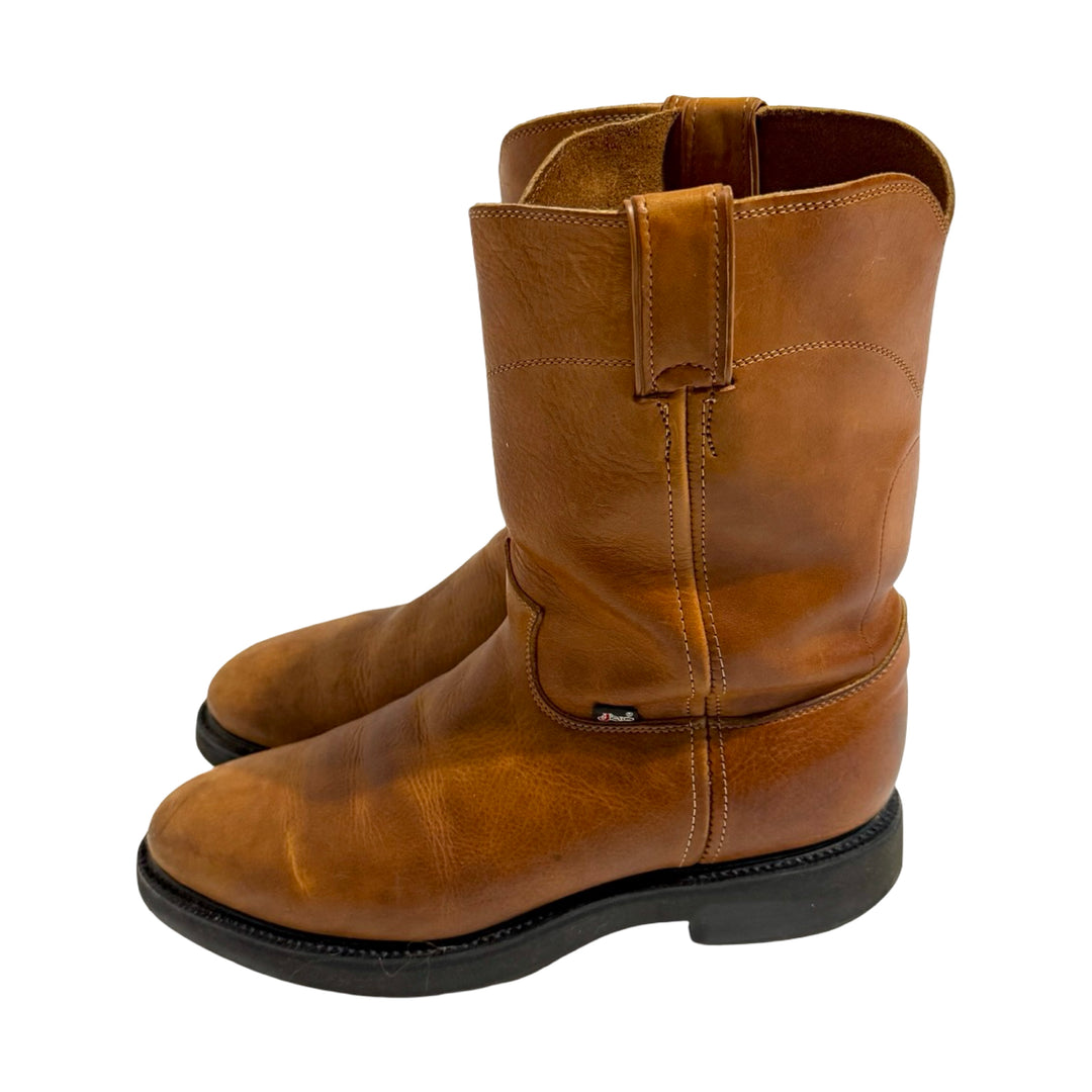 1990’S JUSTIN MADE IN USA LEATHER ROPER WORK COWBOY BOOTS 11