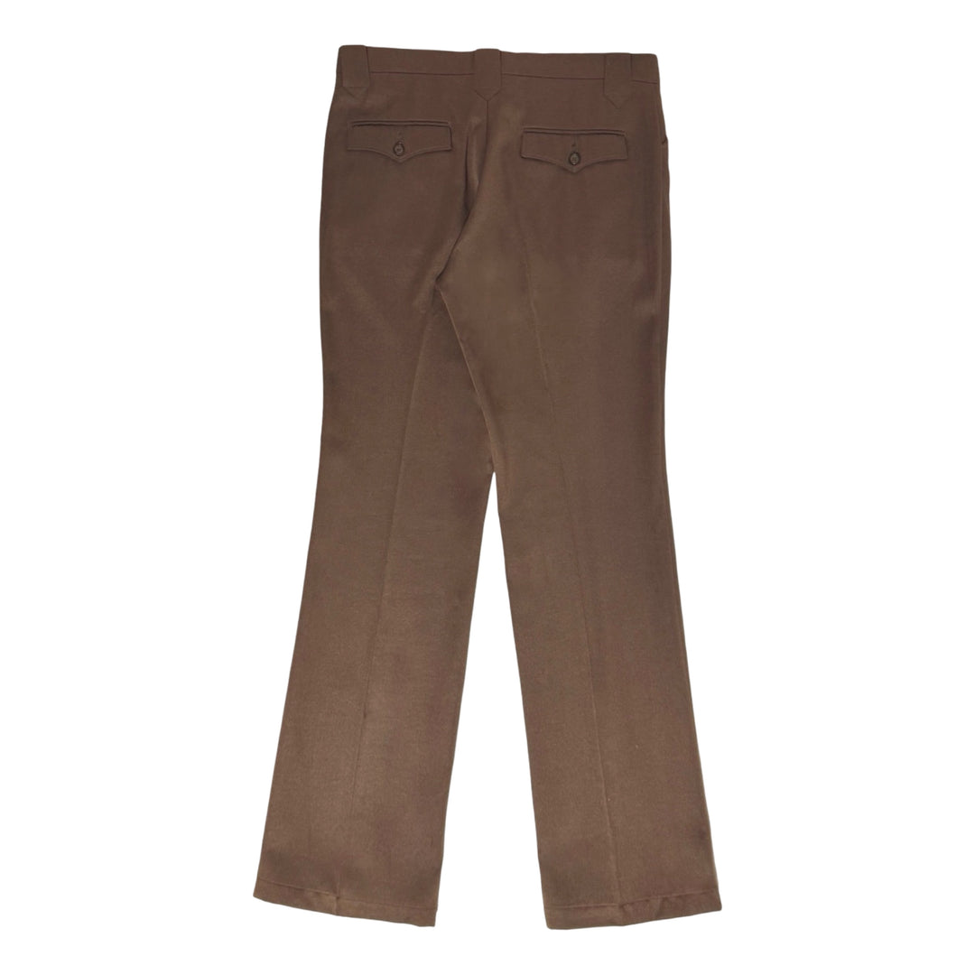 1960’S LEVI’S WESTERNWEAR MADE IN USA “RANCH PANTS” BROWN GABARDINE WESTERN BOOTCUT PANTS 34 X 34