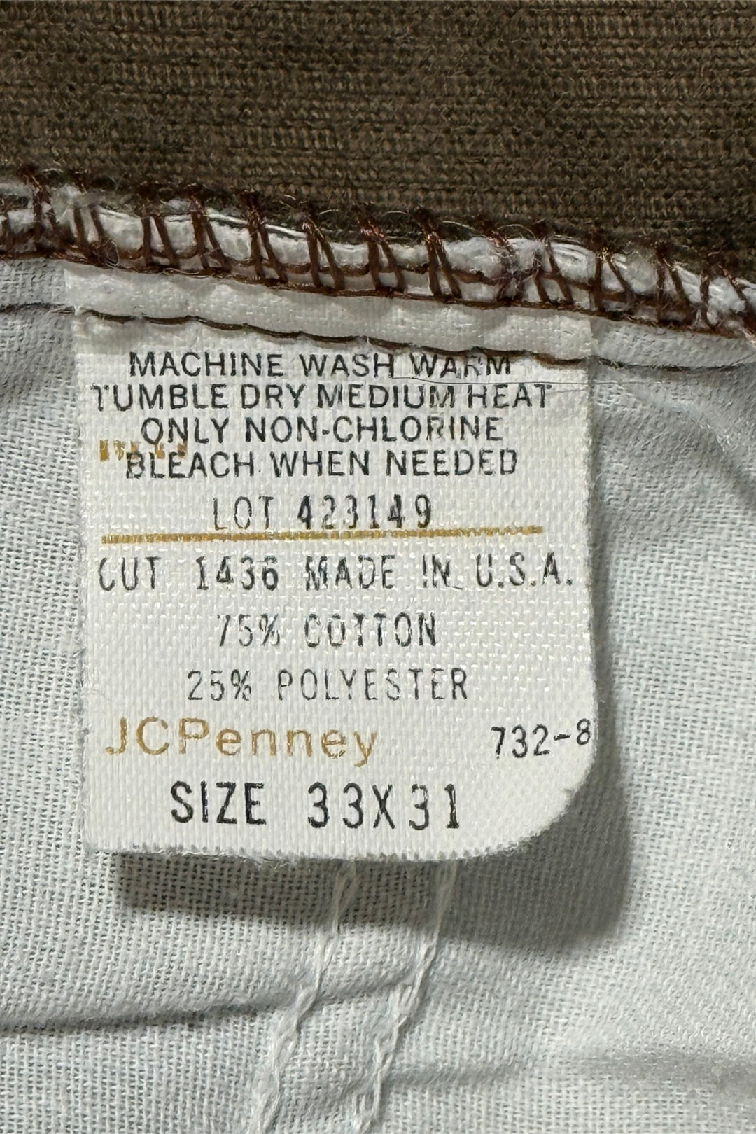 1970’S JC PENNEY’S MADE IN USA FADED CORDUROY WESTERN BOOTCUT PANTS 32 X 30