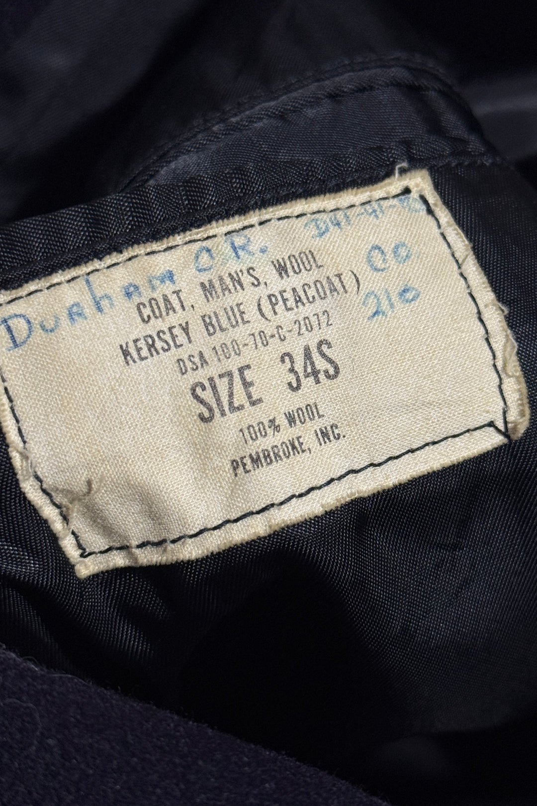 1970’S US NAVY MADE IN USA CROPPED WOOL KERSEY BLUE PEACOAT JACKET SMALL