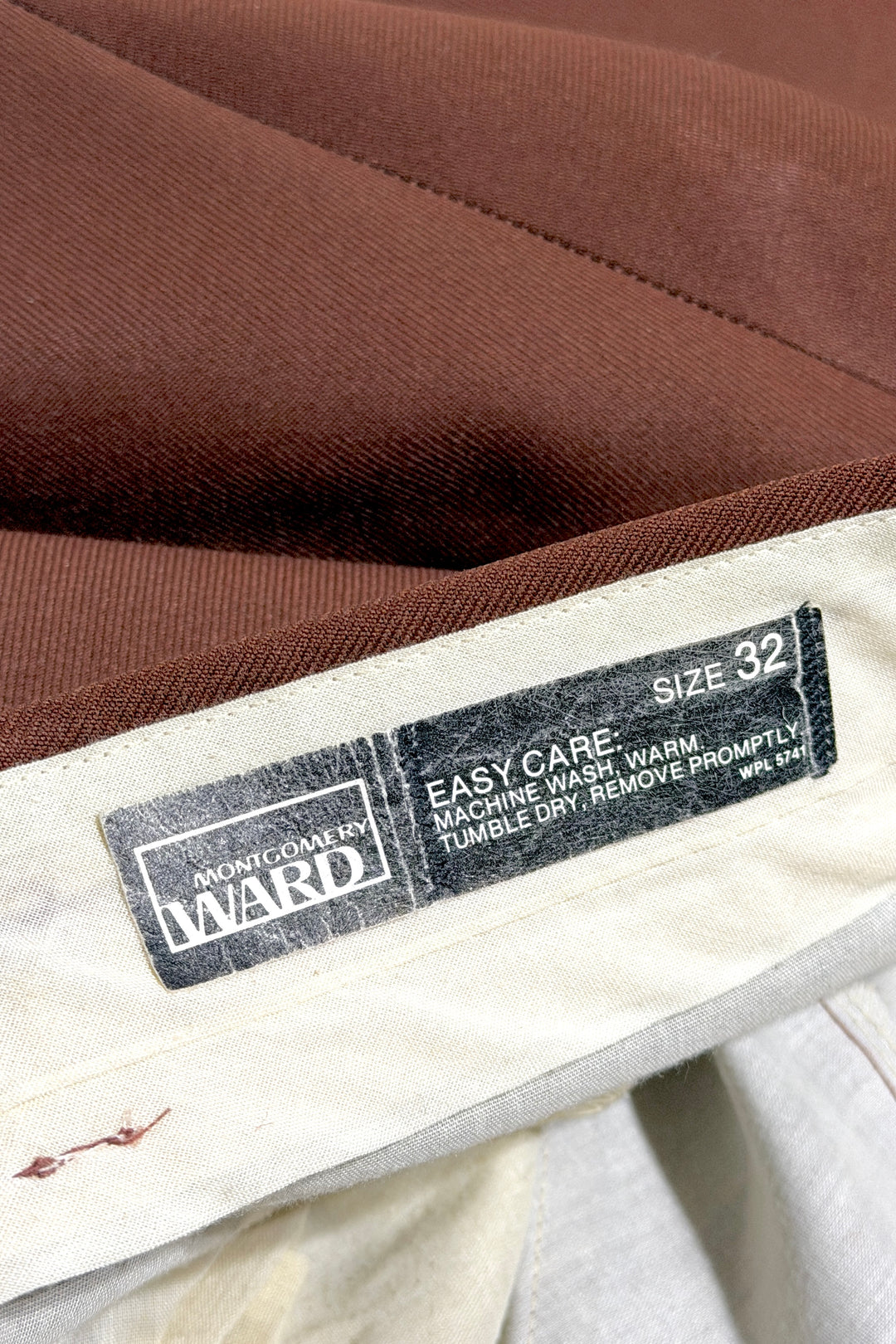 1970’S MONTGOMERY WARD MADE IN USA BROWN FLARED LEG DISCO PANTS 32 X 30