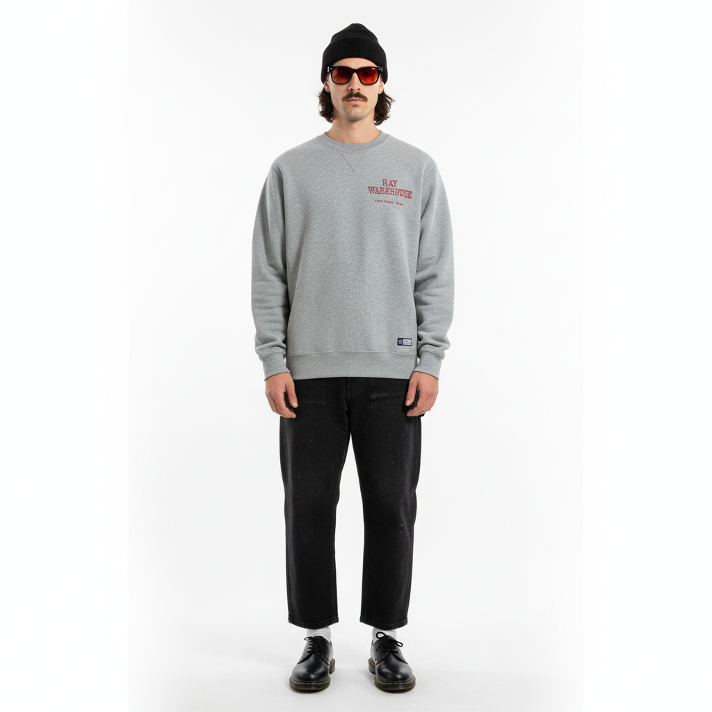 1990’S HAY WAREHOUSE TEXAS GRAY FLEECE CREWNECK SWEATER MEDIUM