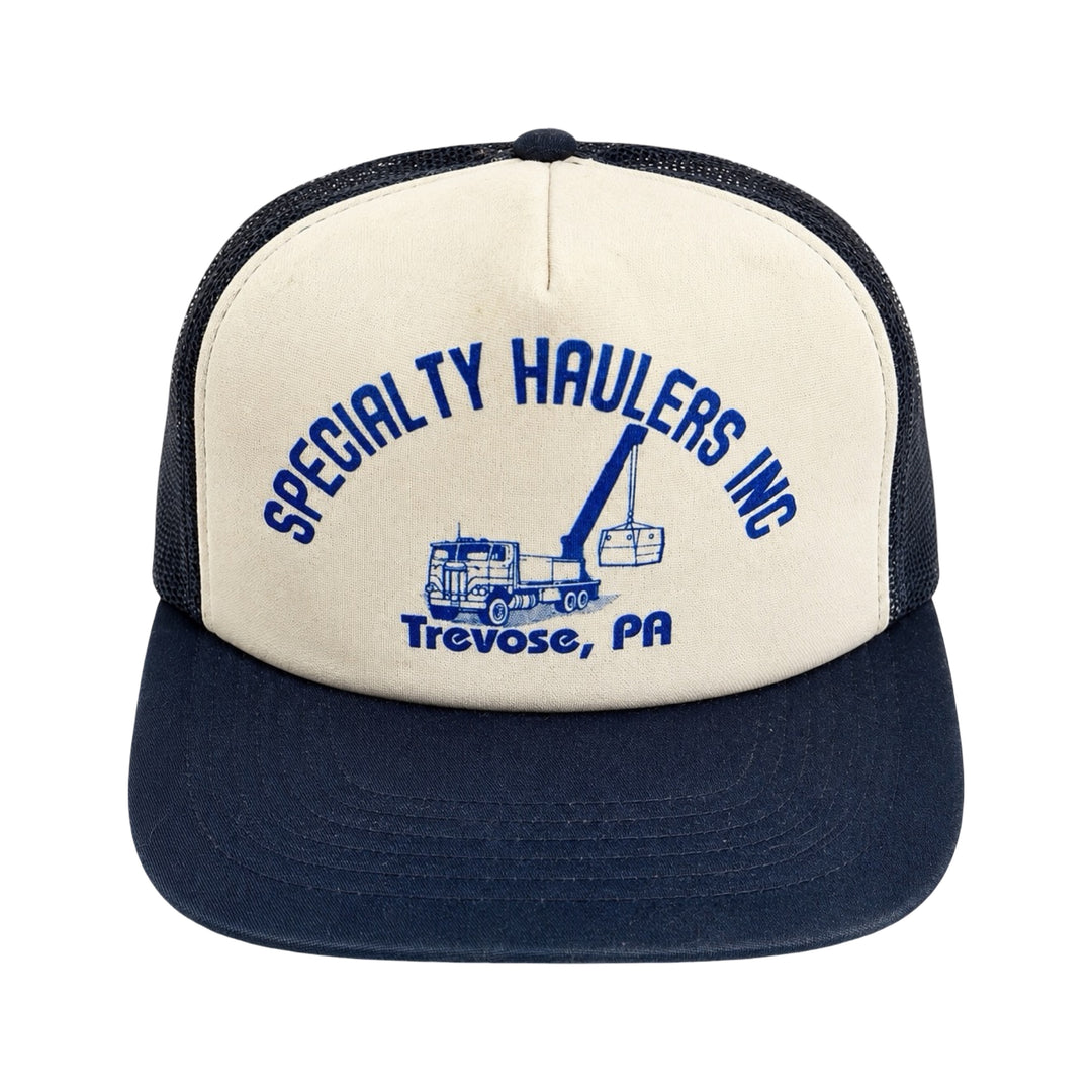1970’S SPECIALTY HAULER WHITE FOAM & BLUE MESH TRUCKER HAT