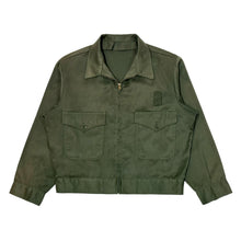 Load image into Gallery viewer, 1960’S 2-PLY MADE IN USA CROPPED OLIVE GABARDINE WORKWEAR JACKET X-LARGE
