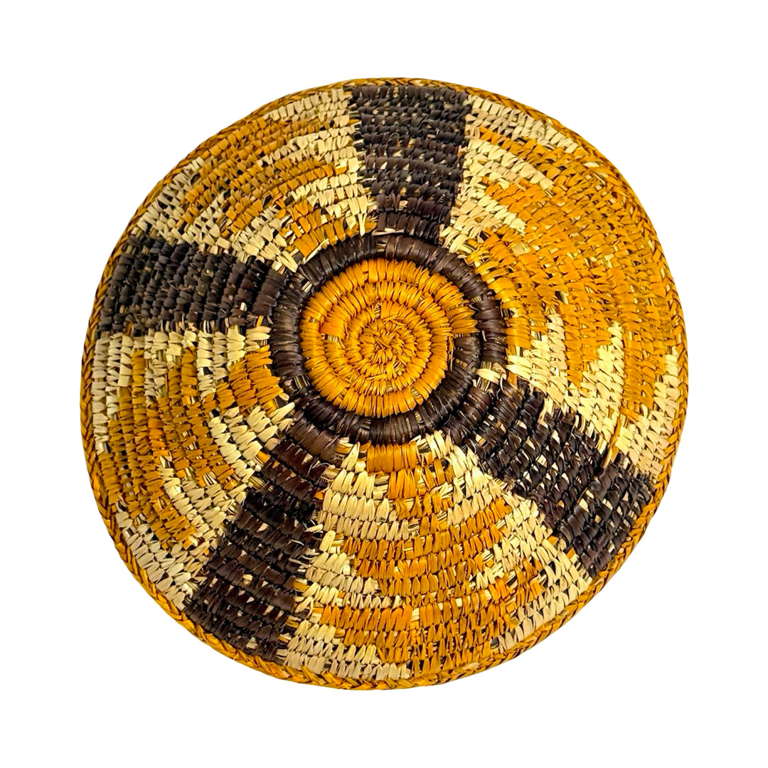 HOPI WOVEN SWEETGRASS PATTERNED SMALL JEWELRY CATCH ALL BASKET