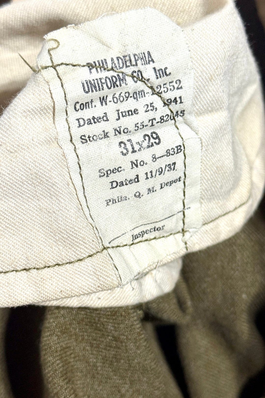 1940’S US ARMY WWII M37 OLIVE WOOL HIGH WAISTED MILITARY TROUSERS PANTS 30 X 30