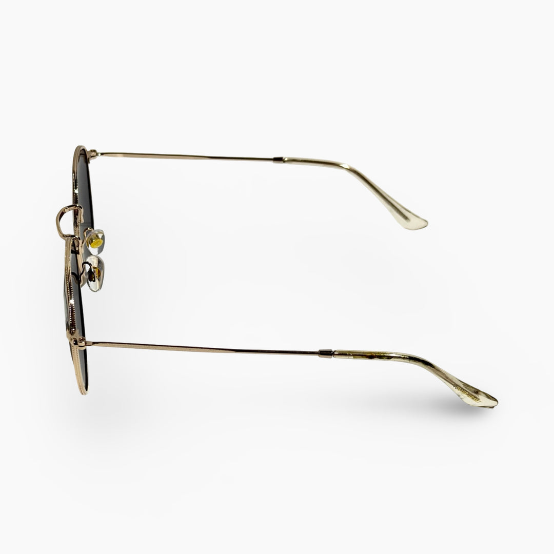 1970’S GOLD FRAME ROUND BLACK LENS SUNGLASSES