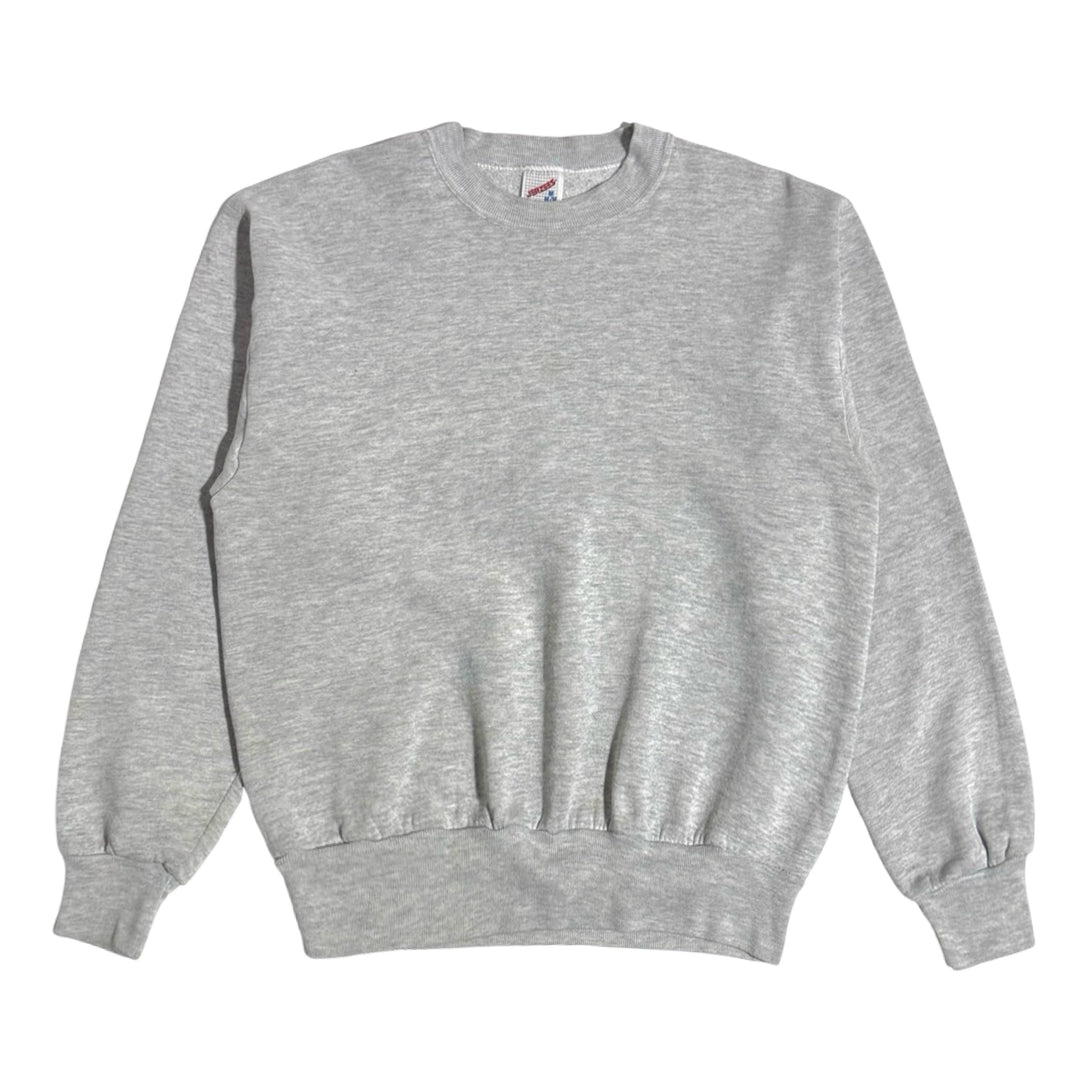 1980’S JERZEES MADE IN USA CROPPED HEATHER GRAY SWEATSHIRT SWEATER MEDIUM