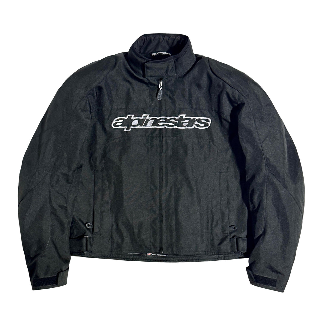 2000’S ALPINESTARS CROPPED BLACK DRYSTAR TECH LOGO MOTORCYCLE JACKET LARGE