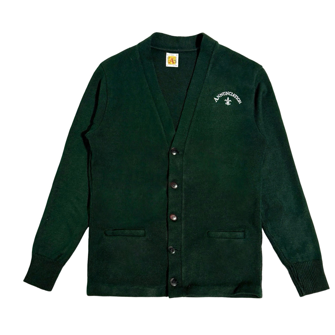 1990’S CATHOLIC ANNUNCIATION MADE IN USA KNIT CARDIGAN SWEATER X-SMALL