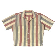Load image into Gallery viewer, 1960’S LUXURY BLEND MADE IN USA STRIPED LOOP COLLAR S/S B.D. SHIRT JAC LARGE
