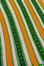 Load image into Gallery viewer, 1970’S HAND KNIT IN USA STRIPED 50” X 55” BLANKET
