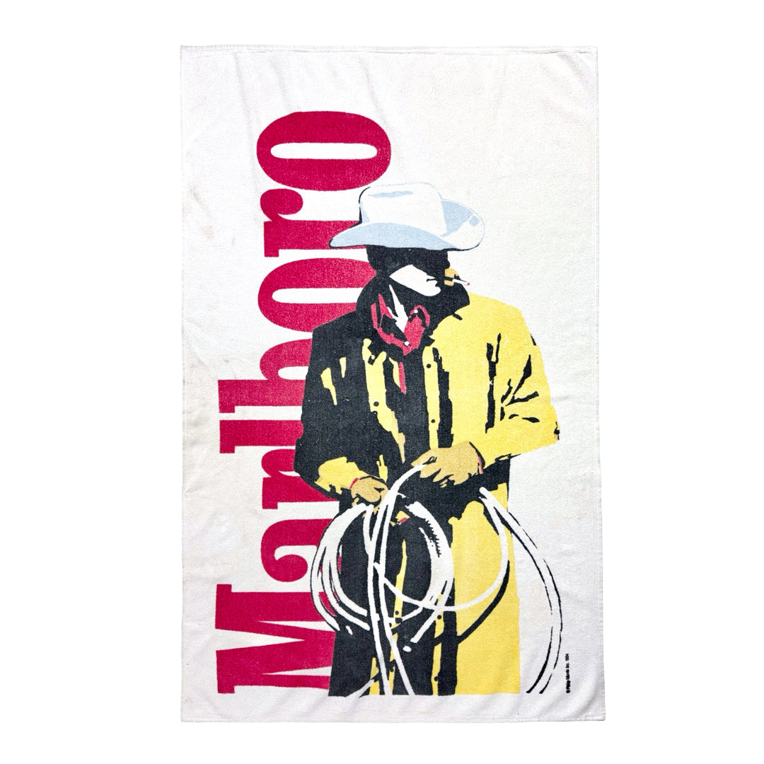1990’S MARLBORO MADE IN USA 1994 PROMOTIONAL COWBOY PRINTED TERRY CLOTH BEACH TOWEL