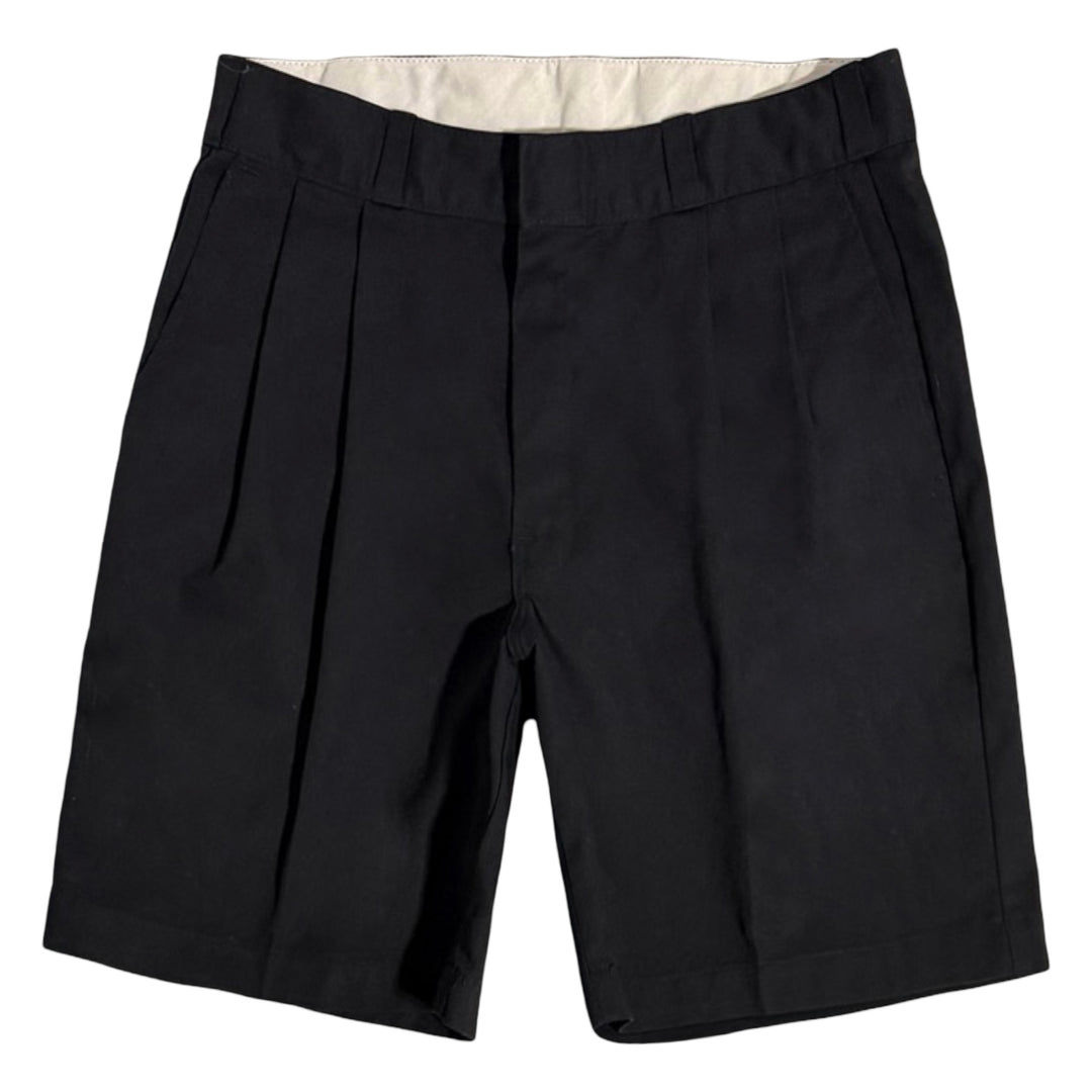 1990’S DICKIES PLEATED BLACK TWILL 8” WORK SHORTS 32