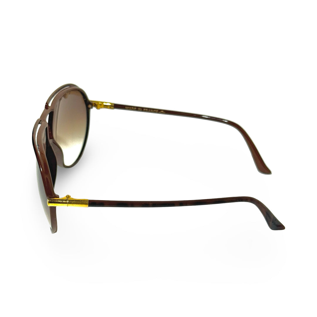 1970’S RIVIERA MADE IN FRANCE TORTOISE SHELL ACETATE SMOKE GRADIENT LENSE AVIATOR SUNGLASSES