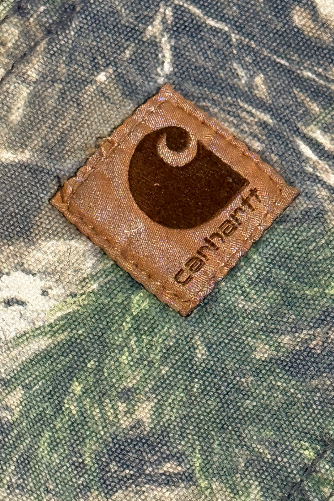 2000’S CARHARTT FADED REALTREE ®️ HUNTING CAMO CARPENTER WORKWEAR PANTS 36 X 30