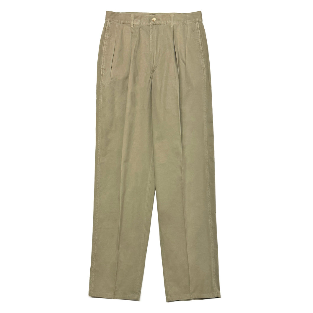 1990’S POLO RALPH LAUREN MADE IN USA PLEATED KHAKI TROUSERS 30 X 32