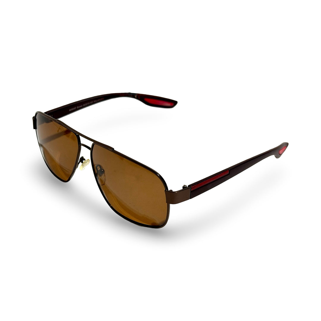 1980’S MAX STUDIO GUNMETAL FRAME AVIATOR BROWN LENS SUNGLASSES