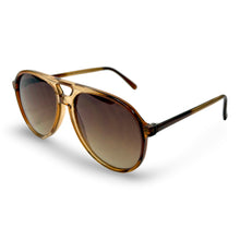 Load image into Gallery viewer, 1960’S GRANT MADE IN USA GRADIENT OAK SMOKE ACETATE AVIATOR SUNGLASSES
