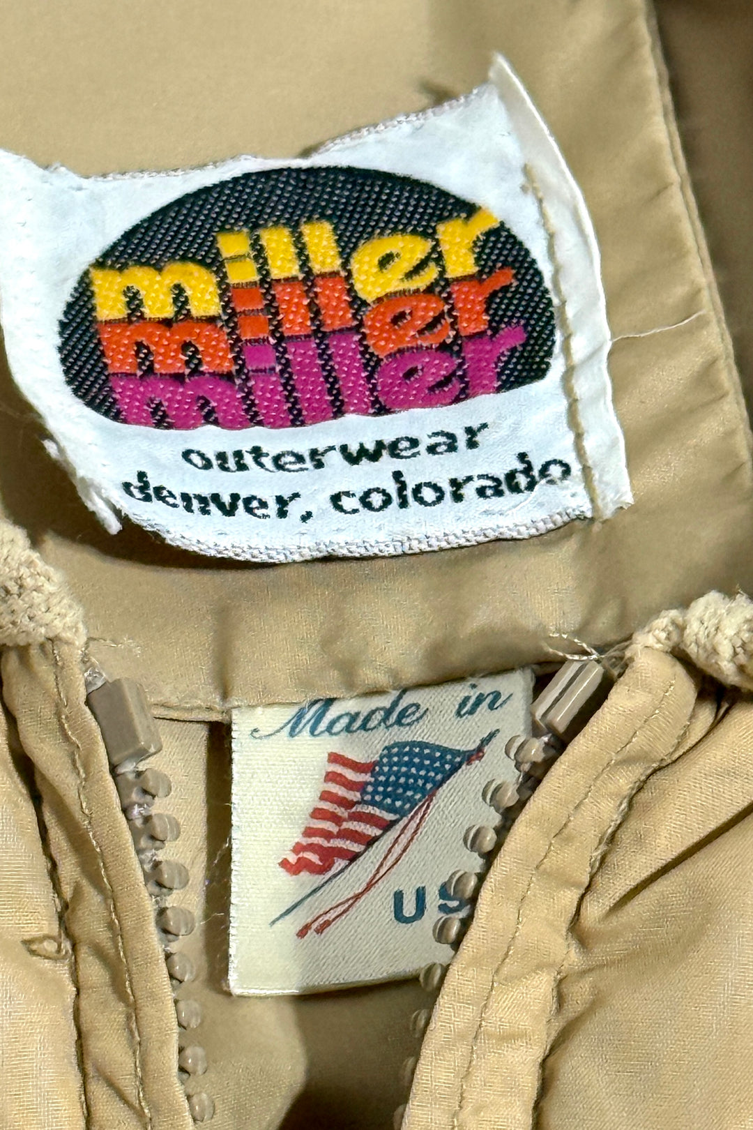 1970’S MASK X MILLER WESTERNWEAR MADE IN USA CROPPED RALPH LAUREN SOUTHWESTERN TERRY PANEL YOKE GOOSE DOWN QUILTED PUFFER JACKET X-LARGE