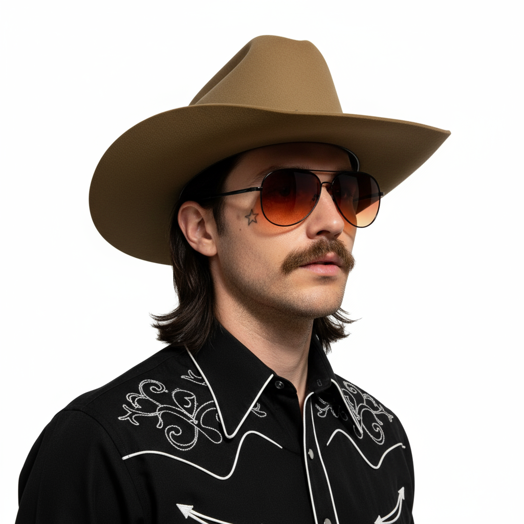 1970’S STETSON MADE IN USA BEAVER FUR WOOL FELT KNIT BAND BROWN COWBOY HAT 7 1/4