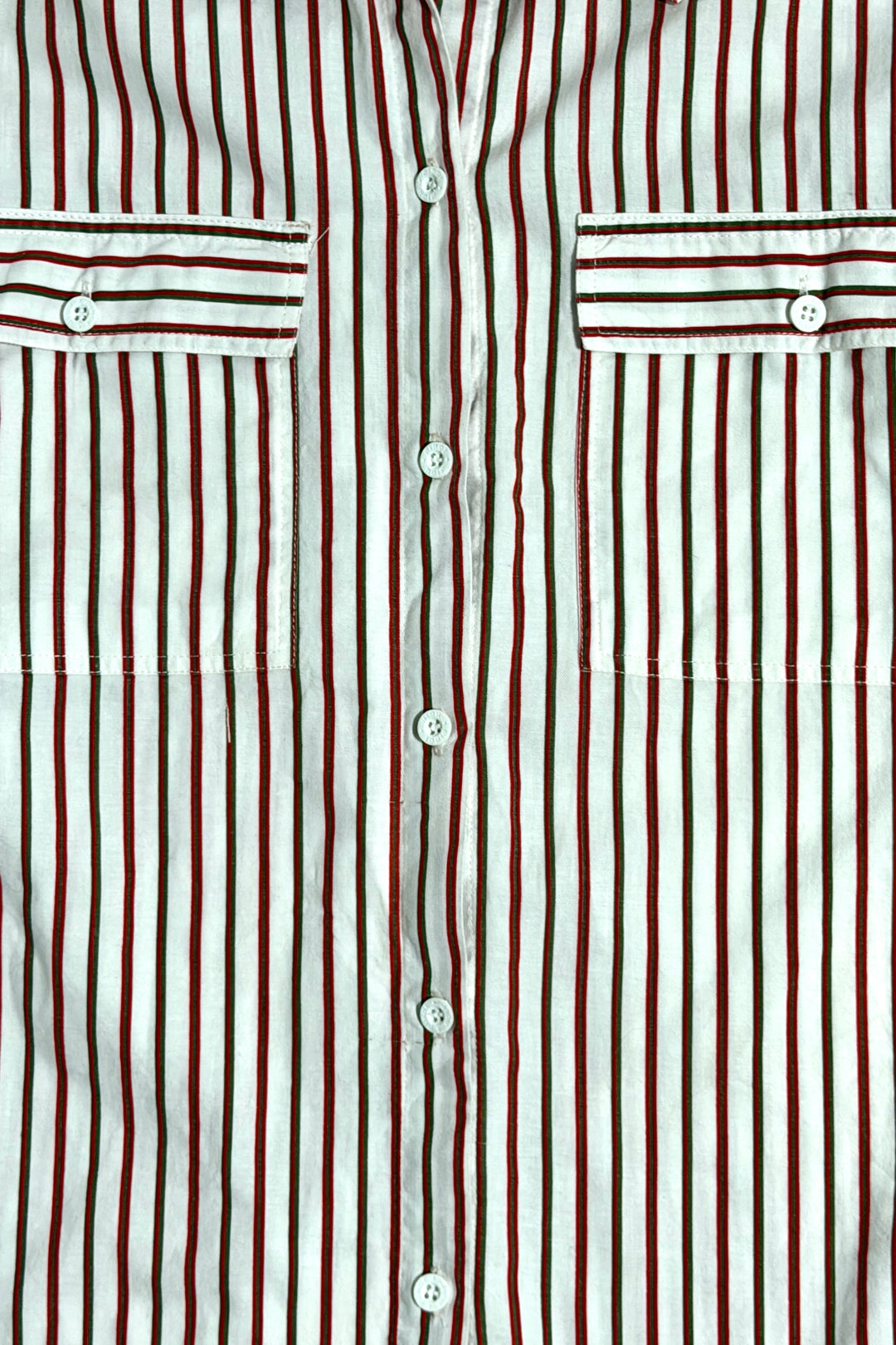 1980’S PINOT NOIR MADE IN USA GUCCI STRIPED OVERSIZED TWO POCKET L/S B.D. SHIRT LARGE