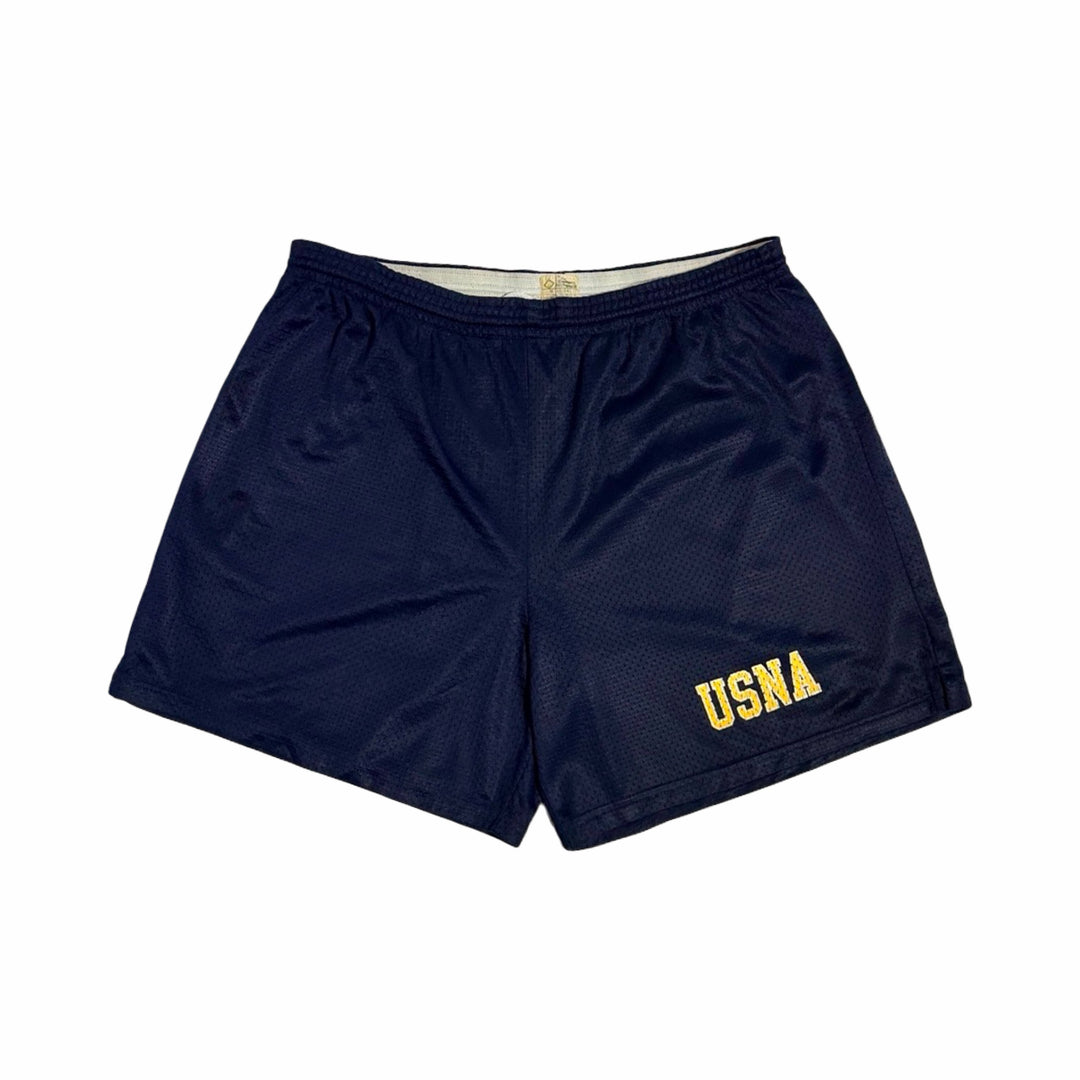 1970’S USNA MADE IN USA PRINTED MESH 6” ATHLETIC GYM SHORTS MEDIUM
